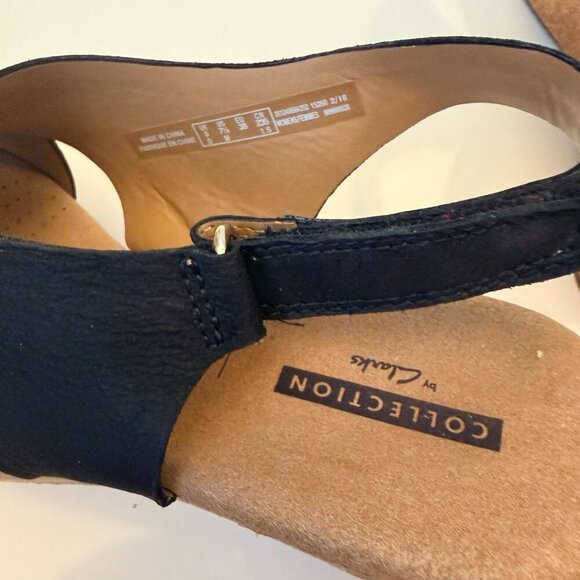 Clark's Women's Black Platform Wedge Sandal Size 7.5M - Picture 9 of 9